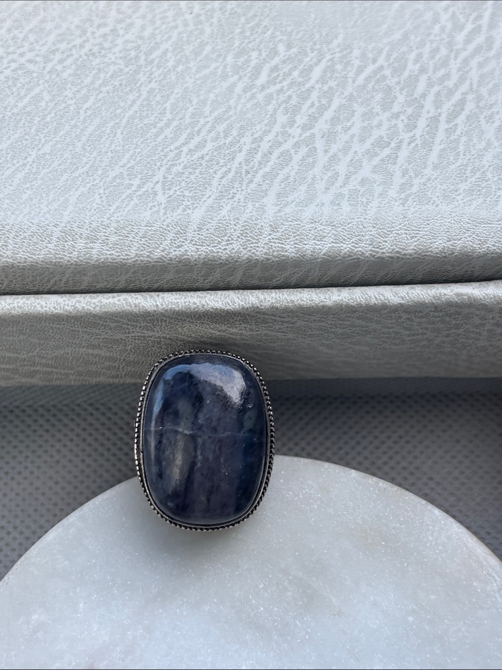 Sterling Silver Blue Stone Statement Ring